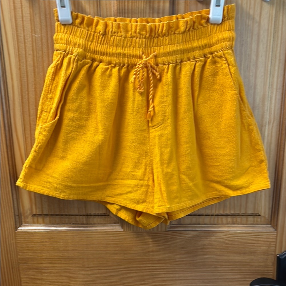 High Waist Mustard Yellow Shorts